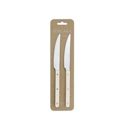 SET X2 CUCHILLO MESA 23CM AC MANGO BEIGE TOSCANA
