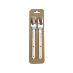 SET X2 TENEDOR DE MESA 20CM AC MANGO BEIGE TOSCANA