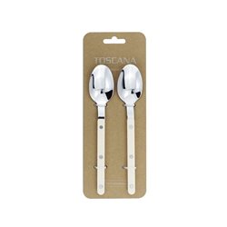 SET X2 CUCHARA DE TE 18CM AC MANGO BEIGE TOSCANA