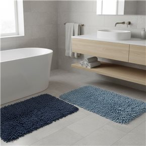 ALFOMBRA RECT BAÑO MONTAÑAS SHAGGY CELESTE 40*60CM