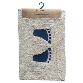 ALFOMBRA 40x60CM HUELLAS AZUL Y BLANCO