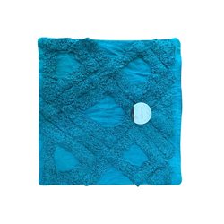 FUNDA ALMOHADON 40x40CM ROMBOS Y LINEAS TURQUESA