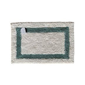 ALFOMBRA 40X60CM RECTANGULO BLANCO Y PLATA