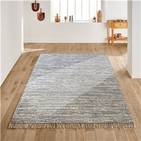 ALFOMBRA 150X210CM JASPEADO FLECOS NATURAL Y NAVY