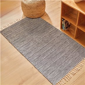 ALFOMBRA 69X114CM JASPEADO FLECOS NATURAL Y NAVY