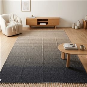 ALFOMBRA 200X285CM JASPEADO FLECOS NATURAL Y NAVY