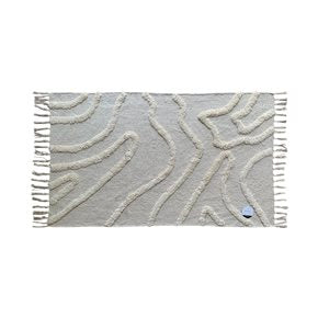 ALFOMBRA 69X114CM VETAS Y FLECOS BLANCA