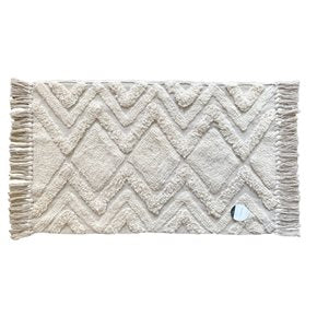 ALFOMBRA FLEECE C/FLECOS 50X80CM ZIGZAG