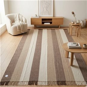 ALFOMBRA C/FLECOS 200X285CM LÍNEAS TONOS TIERRA