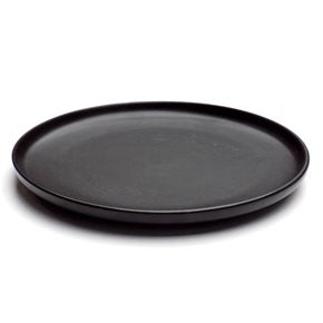 PLATO DE MESA D27CM PRAGA BORDE RECTO NEGRO
