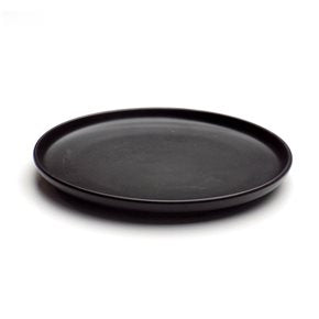 PLATO DE POSTRE D20CM PRAGA BORDE RECTO NEGRO