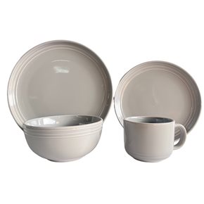 JUEGO VAJILLA 16PCS 27/20/15/325ML LINEAS GRIS