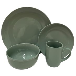 JUEGO VAJILLA 16PCS 27/18/16/385ML VERDE AGUA