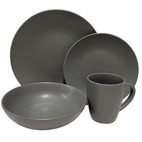 JUEGO VAJILLA 16PCS 27/20/20/385ML GRIS