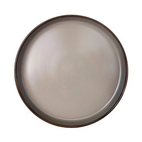 PLATO DE MESA D27CM GRIS BORDE NEGRO