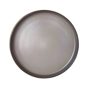 PLATO DE POSTRE D20CM GRIS BORDE NEGRO