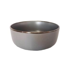 BOWL D15CM GRIS BORDE NEGRO