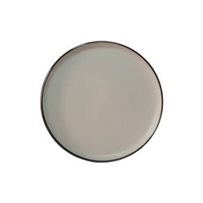 PLATO DE POSTRE CERAMICA D20CM BLANCO B/MARRON