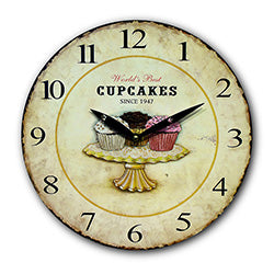 RELOJ DE PARED MDF D28.8X3.5CM  CUPCAKES