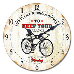 RELOJ DE PARED MDF D28.8X3.5CM KEEP YOUR BIKE