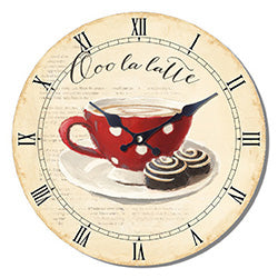 RELOJ DE PARED MDF  TAZA Y GALLETAS. D28.8X3.5CM