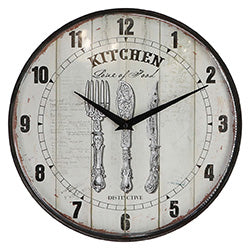 RELOJ DE PARED HIERRO D30.5X5CM CUBIERTOS