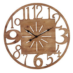 RELOJ DE PARED MDF D80X4.5CM NUMEROS CALADOS