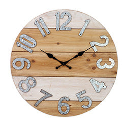 RELOJ DE PARED MDF D60X4.5CM NUMEROS PLATA