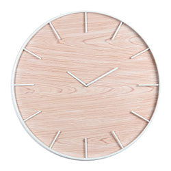 RELOJ DE PARED MDF D60x4CM VETAS MADERA Y BLANCO
