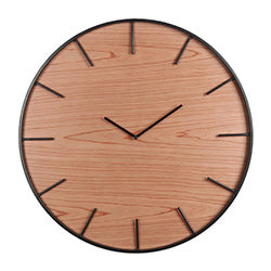 RELOJ DE PARED MDF D60x4CM VETAS MADERA Y NEGRO