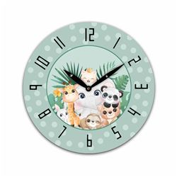 RELOJ DE PARED MDF D28.8X3.5CM ANIMALES KIDS