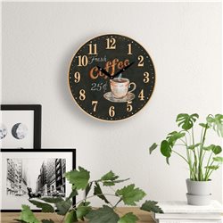RELOJ DE PARED MDF D28.8X3.5CM COFFEE