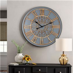 RELOJ DE PARED MDF D68X4.5CM GRIS/GOLD