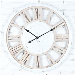 RELOJ DE PARED MDF D68X5.5CM BLANCO/BEIGE