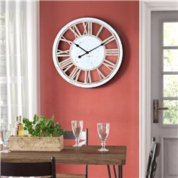 RELOJ DE PARED MDF D68X5.5CM BLANCO/BEIGE
