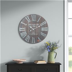 RELOJ DE PARED MDF D60X4.5CM GRIS/BLANCO