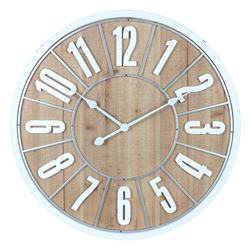 RELOJ DE PARED MDF D68X4.5CM NATURAL/BLANCO