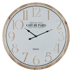RELOJ DE PARED MDF D60X4.5CM BLANCO/BORDE NATURAL