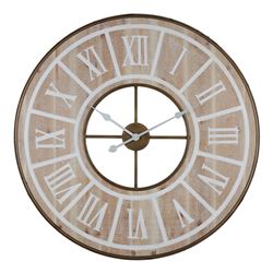 RELOJ DE PARED MDF D82X4CM COLOR MADERA/BLANCO