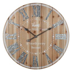 RELOJ DE PARED MDF D68X4.5CM PLATA RUSTICO