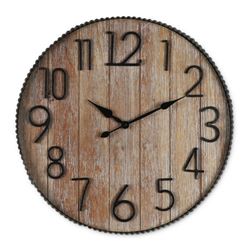 RELOJ DE PARED MDF D61X5.5CM COLOR MADERA/NEGRO