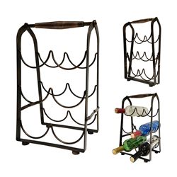 RACK PARA VINO HIERRO 23X39X17CM NEGRO