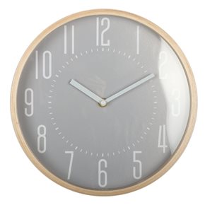 RELOJ DE PARED MADERA/VIDRIO D26X5CM GRIS