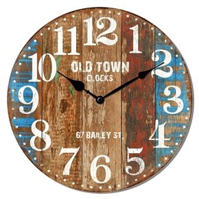 RELOJ DE PARED MDF D28.8X3.5CM OLD TOWN