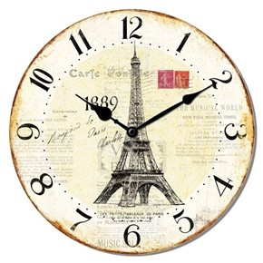 RELOJ DE PARED MDF D28.8X3.5CM TORRE EIFFEL