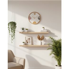 RELOJ DE PARED MDF 60X60X4 CM CIRCULOS Y LINEAS