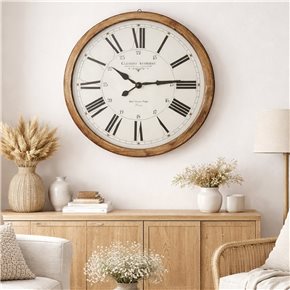 RELOJ DE PARED MADERA 68X68X7 CM CENTRO BLANCO