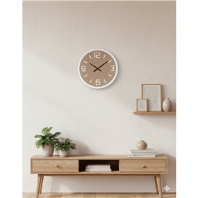 RELOJ DE PARED MDF 60X60X4CM CENTRO MARRON