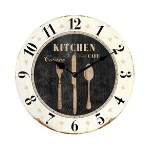 RELOJ DE PARED MDF D28.8X3.5CM CUBIERTOS KITCHEN