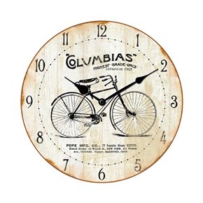RELOJ DE PARED MDF D28.8X3.5CM BICICLETA COLUMBIAS